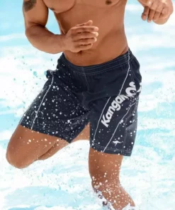 KangaROOS Badeshorts, mit Kangaroos Schriftzug Marine, Rot, Gelb -KangaROOS Verkaufsladen 4908782