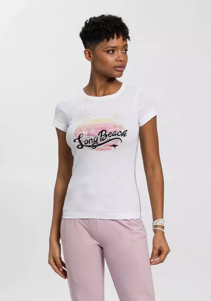 KangaROOS T-Shirt mit "Long Beach" Print Marine, Grau-bedruckt, Weiß 7 KangaROOS T-Shirt mit "Long Beach" Print Marine, Grau-bedruckt, Weiß – Bild 7