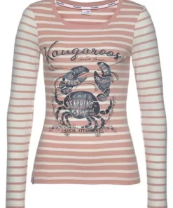 KangaROOS Longsleeve mit Marine Look Front-Print Rosa-wei&szlig;-gestreift, Hellgrau-wei&szlig;-gestreift, Wei&szlig;-marine-gestreift -KangaROOS Verkaufsladen 4d8705fc 9420 5cdf aabe 1f063f942fe1