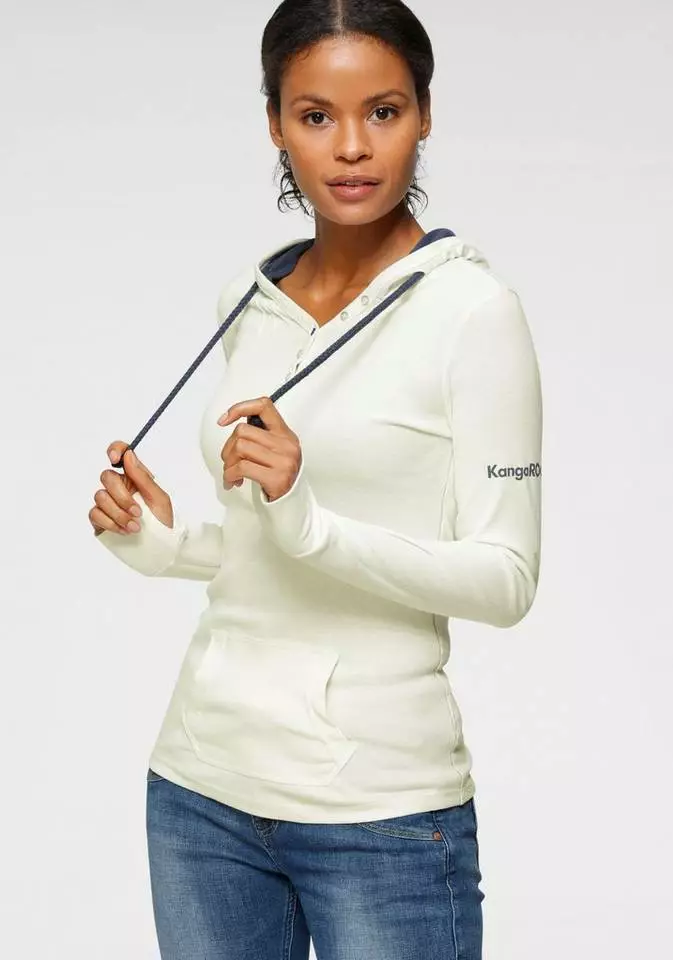 KangaROOS Kapuzenshirt Kapuze kontrastfarben gefüttert Marine, Offwhite, Hellgrau-meliert, Schwarz 10 KangaROOS Kapuzenshirt Kapuze kontrastfarben gefüttert Marine, Offwhite, Hellgrau-meliert, Schwarz – Bild 10