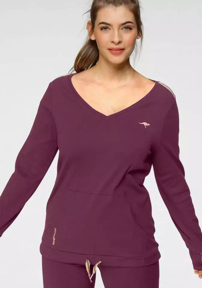 KangaROOS Langarmshirt Schwarz, Beere 1 KangaROOS Langarmshirt Schwarz, Beere