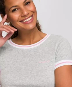 KangaROOS T-Shirt mit modischen Rippenbünchen Schwarz, Blau, Hellgrau-meliert -KangaROOS Verkaufsladen 5401c6b1 7836 58a4 a3cf e23f5191e8e7