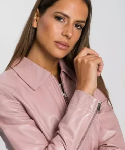 KangaROOS Lederjacke im schlichtem Hemdkragen und Reißverschlüssen - NEUE KOLLEKTION Rosa, Taupe, Schwarz -KangaROOS Verkaufsladen 542a799a d951 5e1a a1c5 e684f7451f4c