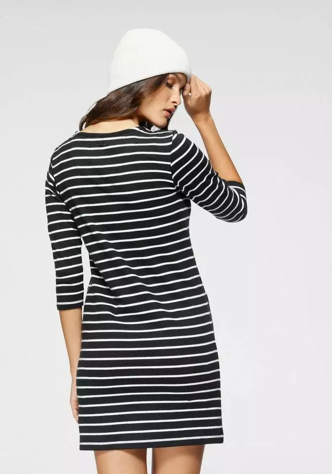 KangaROOS Sweatkleid im maritimen Streifenmuster Schwarz-wollweiß, Weiß-marine-gestreift 2 KangaROOS Sweatkleid im maritimen Streifenmuster Schwarz-wollweiß, Weiß-marine-gestreift – Bild 2