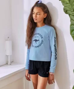 KangaROOS Langarmshirt in kurzer Form mit Ärmeldruck -KangaROOS Verkaufsladen 54f5eac5 dd9e 52c3 a90d e97ea1bff813