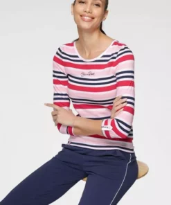 KangaROOS Langarmshirt im tollen Streifen-Design und Logo-Druck - NEUE KOLLEKTION Marine-petrol-coral-weiß, Rot-rosa-marine-weiß -KangaROOS Verkaufsladen 56ab14af d966 523b 8943 f26f01feaf0a