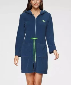 Damenbademantel »Kira«, KangaROOS, mit Reißverschluss und Bindekordel Grau-pink, Blau-neongr&uuml;n -KangaROOS Verkaufsladen 5881a910 f6c8 5f10 8a9e 0338af6b2659