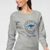 KangaROOS Sweatshirt mit großem Retro Label-Druck im Collage-Look - NEUE KOLLEKTION Hellgrau-meliert, Marine, Wei&szlig;