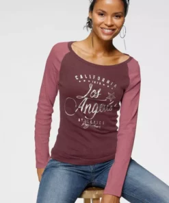 KangaROOS Longsleeve mit Metallic-Print vorne Marine-blau, Schwarz-grau-meliert, Wei&szlig;-hellgrau-meliert, Beere -KangaROOS Verkaufsladen 5b8afe4c 013f 599f 9156 7d685d836292