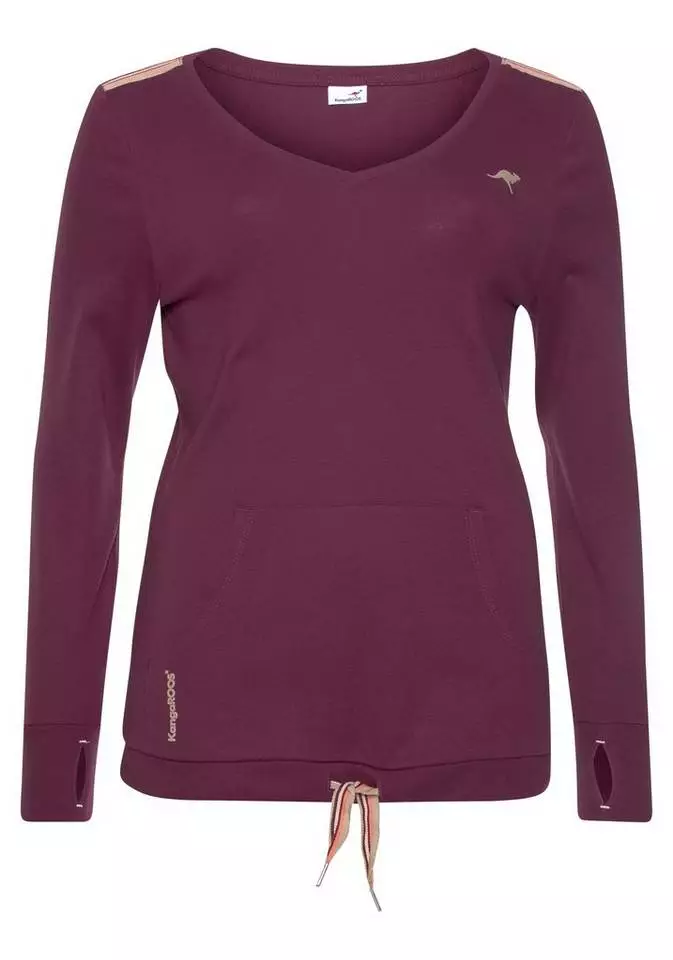 KangaROOS Langarmshirt Schwarz, Beere 6 KangaROOS Langarmshirt Schwarz, Beere – Bild 6
