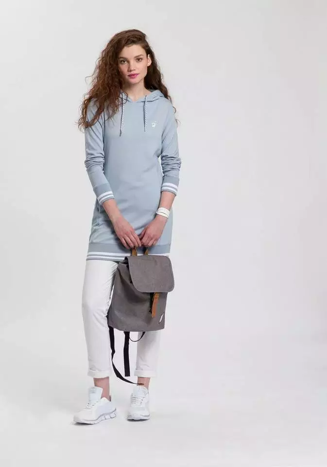 KangaROOS Longsweatshirt mit Kapuze und versteckten Eingrifftaschen - NEUE KOLLEKTION Graublau-meliert, Schwarz 4 KangaROOS Longsweatshirt mit Kapuze und versteckten Eingrifftaschen - NEUE KOLLEKTION Graublau-meliert, Schwarz – Bild 4