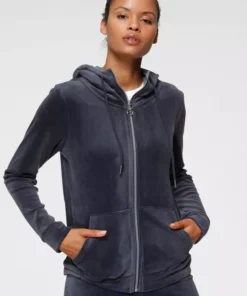 KangaROOS Kapuzensweatjacke aus weichem Nicky-Samt mit collem Nieten-Logo - NEUE KOLLEKTION Schwarz, Marine -KangaROOS Verkaufsladen 62052299 486b 50b6 91b6 beb48e1c5479