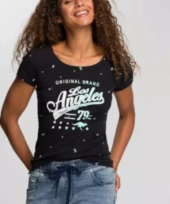 KangaROOS T-Shirt mit auffälligem Druck Marine-meliert-bedruckt, Pink-bedruckt, Schwarz, Weiß -KangaROOS Verkaufsladen 6262298b 9565 5be2 a670 674fd7307086