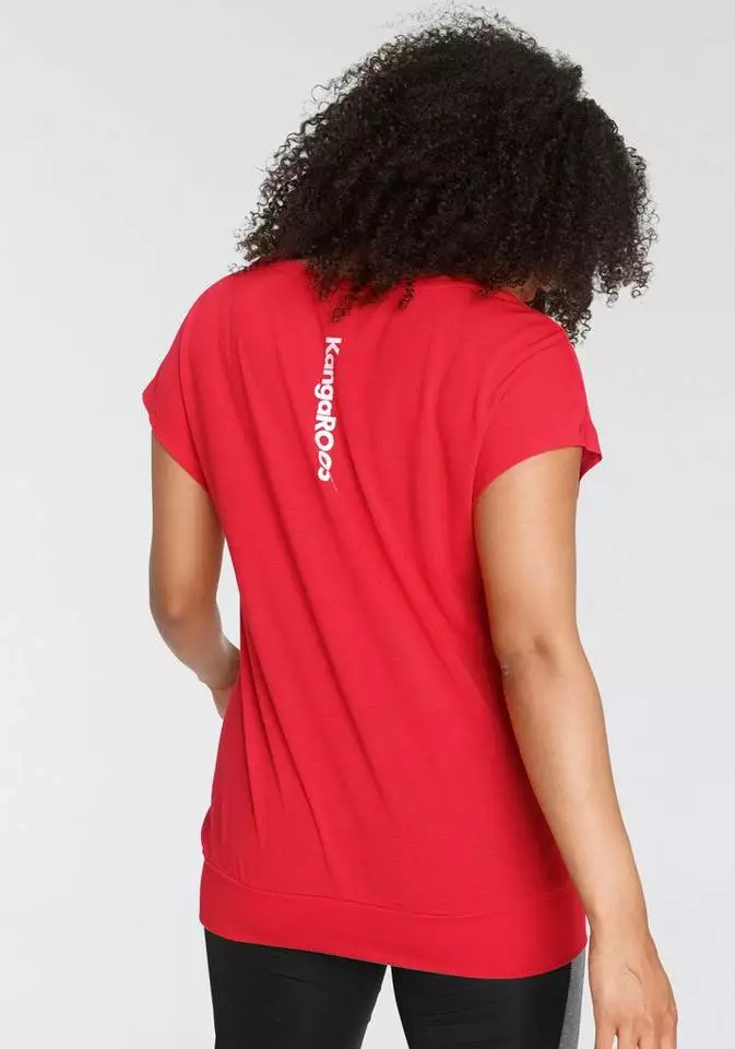 KangaROOS T-Shirt »Nachhaltige LENZING™ ECOVERO™ Viskose« Rot, Schwarz 2 KangaROOS T-Shirt »Nachhaltige LENZING™ ECOVERO™ Viskose« Rot, Schwarz – Bild 2
