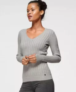 KangaROOS V-Ausschnitt-Pullover in breit geripptem Feinstrick Hellgrau-melange, Aquablau, Marine, Khaki -KangaROOS Verkaufsladen 6310bac8 29ac 56fa b246 8eee3ccde0f0