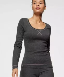 KangaROOS Langarmshirt mit großem Logo-Schriftzug am Arm - NEUE KOLLEKTION Blau-gelb, Schwarz-meliert-weiß, Weiß-himmelblau -KangaROOS Verkaufsladen 63e5b663 ac55 5a09 80a5 7ec7b09bea35