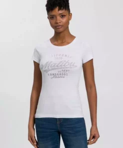 KangaROOS T-Shirt mit großem Logodruck im Retro-Look - NEUE KOLLEKTION Weiß, Anthrazit-meliert -KangaROOS Verkaufsladen 6498b28e c240 52a3 86a2 9ee4367db3f5