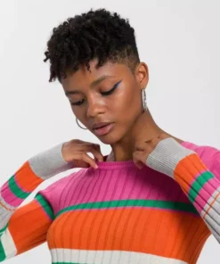 KangaROOS Rundhalspullover im sportivem Streifen-Design Bunt-lila, Weiß-marine-rot-gestreift, Wollweiß-rosa, Pink-orange-grün -KangaROOS Verkaufsladen 6baa3b9d 03b4 5e77 a69d 77d11f383e2b