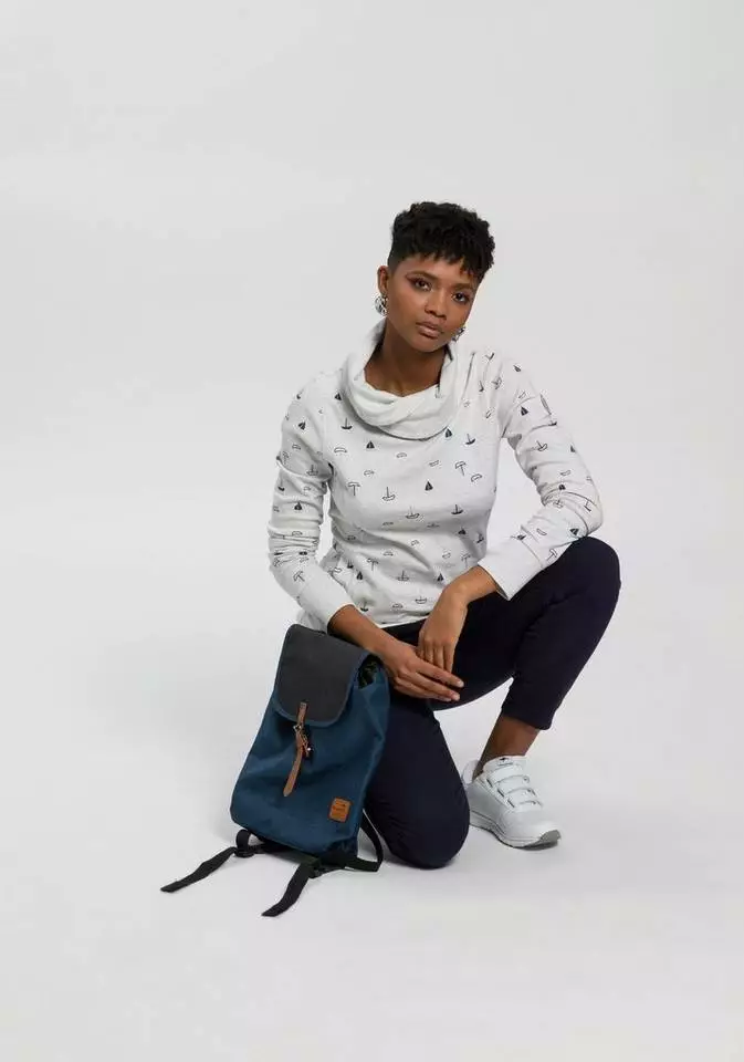 KangaROOS Sweatshirt mit wärmendem Schlauchkragen und Allover-Print Anthrazit-meliert, Ecru-meliert, Himbeere-gemustert 4 KangaROOS Sweatshirt mit wärmendem Schlauchkragen und Allover-Print Anthrazit-meliert, Ecru-meliert, Himbeere-gemustert – Bild 4