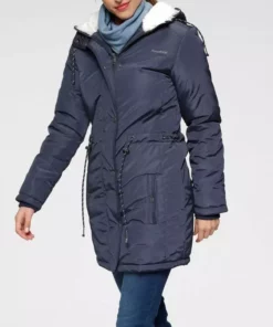 KangaROOS Outdoorjacke mit Teddyfell und Kapuze in uni und bedruckt Taupe-beige-bedruckt, Marine-beige -KangaROOS Verkaufsladen 6e836fb6 7b4c 5000 8663 c27e9a2831cb