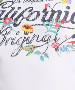 KangaROOS T-Shirt mit blumigen Logodruck im Vintage-Retro-Look - NEUE KOLLEKTION Blau-melange, Weiß -KangaROOS Verkaufsladen 6f11ec75 e8f9 529f b4e1 ba9c4f6d45a1