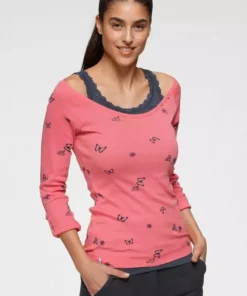 KangaROOS Spitzentop im Set zum Shirt mit Turn-up Ärmeln Himbeere-marine, Marine-hellgrau -KangaROOS Verkaufsladen 6f9c846e 4e2c 5459 9a56 96b907887294