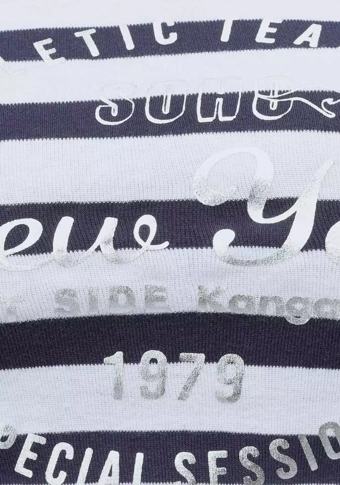 KangaROOS Kapuzenshirt mit goldschimmerndem Metallic-Print im Collage-Style Weiß-marine, Schwarz-weiß 8 KangaROOS Kapuzenshirt mit goldschimmerndem Metallic-Print im Collage-Style Weiß-marine, Schwarz-weiß – Bild 8