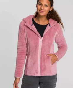 KangaROOS Kapuzenplüschjacke aus kuscheligem Teddyfell Mauve, Marine, Schwarz