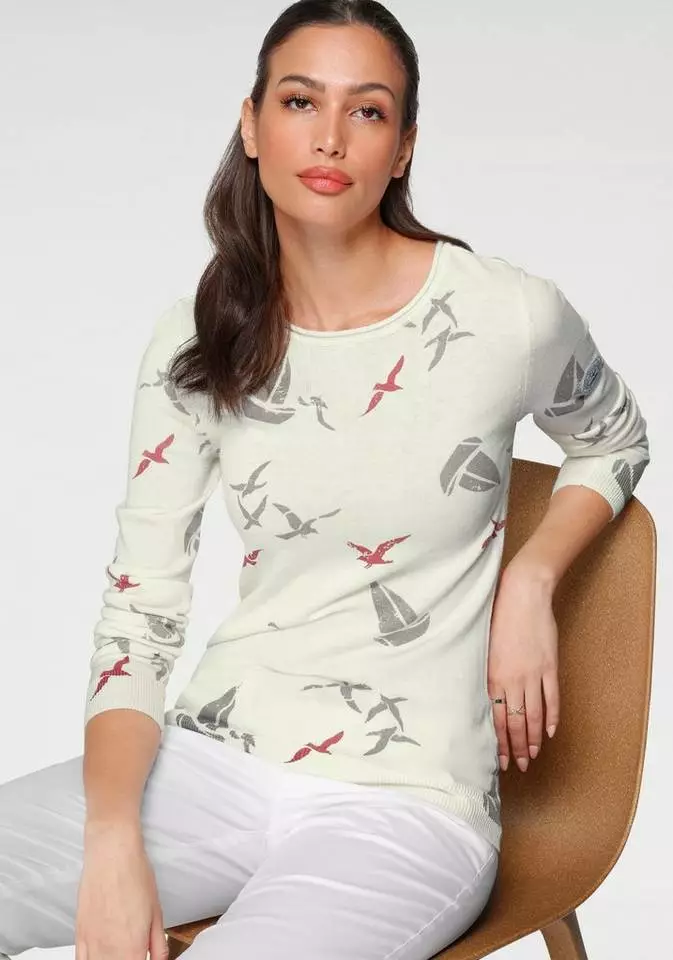 KangaROOS Strickpullover mit tollem maritimen Muster Dunkelblau-gemustert, Grau-gemustert 3 KangaROOS Strickpullover mit tollem maritimen Muster Dunkelblau-gemustert, Grau-gemustert – Bild 3