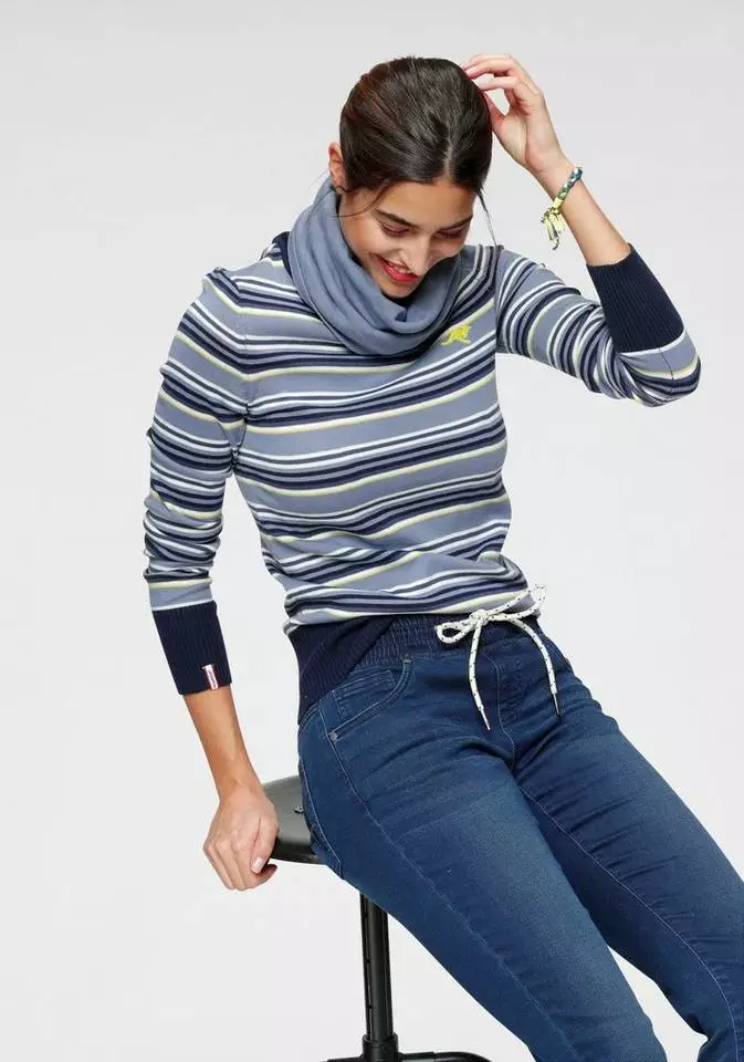 KangaROOS Streifenpullover mit großem doppellagigem Rollkragen Blau-weiß-gestreift, Hellgrau-rosa-gestreift 7 KangaROOS Streifenpullover mit großem doppellagigem Rollkragen Blau-weiß-gestreift, Hellgrau-rosa-gestreift – Bild 7