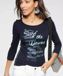 KangaROOS 3/4-Arm-Shirt mit auffälligen Schriftzügen Hellgrau-meliert, Marine, Weiß, Pink 32 KangaROOS 3/4-Arm-Shirt mit auffälligen Schriftzügen Hellgrau-meliert, Marine, Weiß, Pink -KangaROOS Verkaufsladen 739bdd7f 008d 550b b717 f98f366d1531