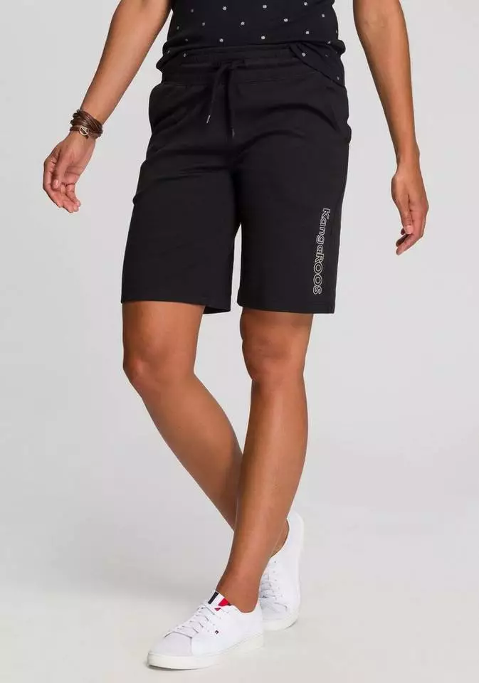 KangaROOS Sweatbermudas mit Kontrastnähten und Label-Print Hellgrau-meliert, Schwarz 9 KangaROOS Sweatbermudas mit Kontrastnähten und Label-Print Hellgrau-meliert, Schwarz – Bild 9