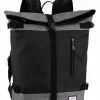 KangaROOS Cityrucksack, mit modischem Roll Top Gelb-grau, Schwarz