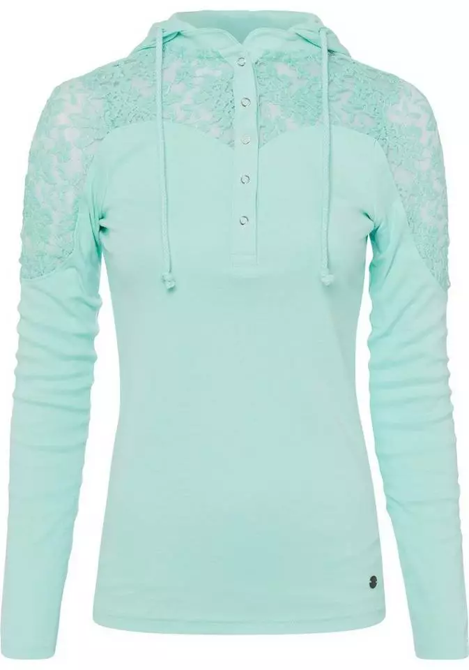 KangaROOS Kapuzenshirt mit Spitzendetail Türkis, Offwhite, Altrosa, Schwarz 6 KangaROOS Kapuzenshirt mit Spitzendetail Türkis, Offwhite, Altrosa, Schwarz – Bild 6