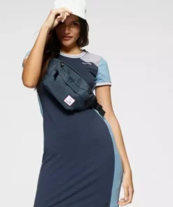 KangaROOS Shirtkleid mit Colorblocking und Kontrastbündchen Schwarz-rot-hellgrau-meliert, Marine-hellblau