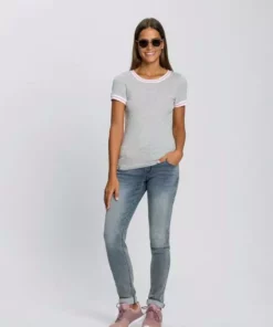 KangaROOS T-Shirt mit modischen Rippenbünchen Schwarz, Blau, Hellgrau-meliert -KangaROOS Verkaufsladen 7b29efbf a5be 594c bda0 5079b9d1aa7a