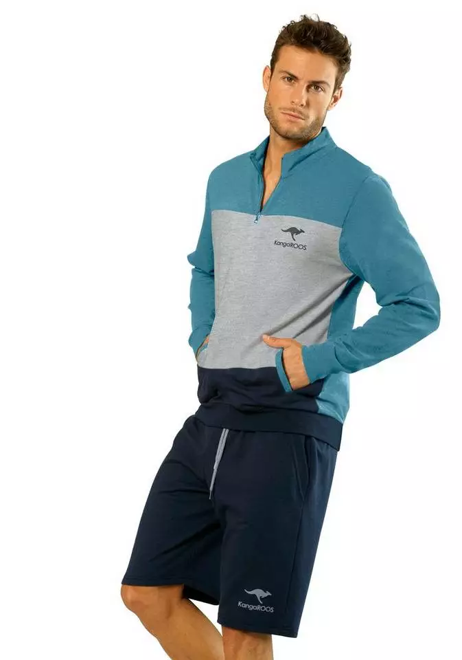 KangaROOS Sweatshirt mit Stehkragen und kurzem Reißverschluss Petrol-grau-meliert-navy, Grau-meliert-weiß-navy 5 KangaROOS Sweatshirt mit Stehkragen und kurzem Reißverschluss Petrol-grau-meliert-navy, Grau-meliert-weiß-navy – Bild 5