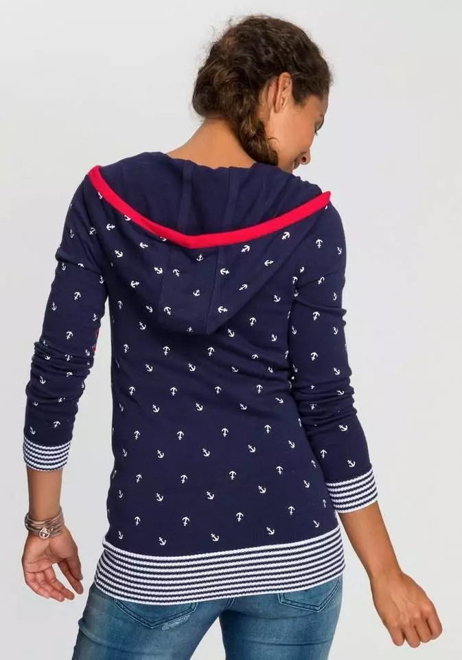 KangaROOS Kapuzenstrickjacke mit Druck und Streifen Mix 2 KangaROOS Kapuzenstrickjacke mit Druck und Streifen Mix – Bild 2