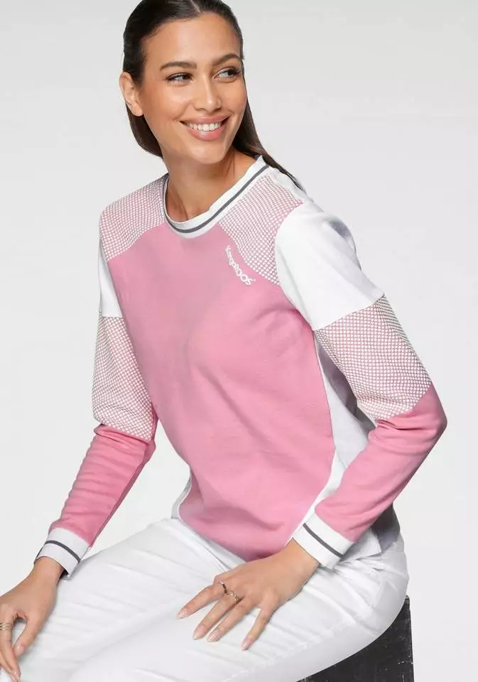KangaROOS Sweatshirt im Colorblocking-Design mit Pünktchen Rosa-weiß-hellgrau-bedruckt, Schwarz-hellgrau-meliert, Himbeere-meliert, Marine-hellblau 8 KangaROOS Sweatshirt im Colorblocking-Design mit Pünktchen Rosa-weiß-hellgrau-bedruckt, Schwarz-hellgrau-meliert, Himbeere-meliert, Marine-hellblau – Bild 8