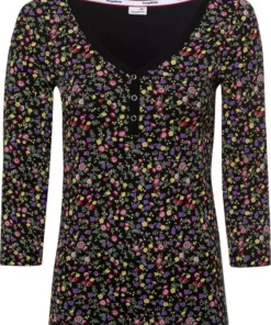 KangaROOS 3/4-Arm-Shirt mit minimalistischem Blumen allover-print - NEUE KOLLEKTION Wollweiß-bunt-geblümt, Schwarz-bunt-geblümt -KangaROOS Verkaufsladen 7db0c9f4 6393 527a a3db c53eca9d67d9
