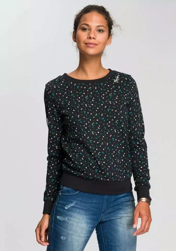 KangaROOS Sweatshirt im sportlichen Minimal-Print Marine-bedruckt, Bordeaux-meliert-bedruckt, Schwarz-weiß, Wollweiß-meliert 7 KangaROOS Sweatshirt im sportlichen Minimal-Print Marine-bedruckt, Bordeaux-meliert-bedruckt, Schwarz-weiß, Wollweiß-meliert – Bild 7