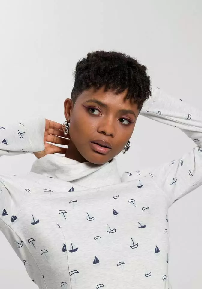 KangaROOS Sweatshirt mit wärmendem Schlauchkragen und Allover-Print Anthrazit-meliert, Ecru-meliert, Himbeere-gemustert 3 KangaROOS Sweatshirt mit wärmendem Schlauchkragen und Allover-Print Anthrazit-meliert, Ecru-meliert, Himbeere-gemustert – Bild 3