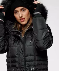 KangaROOS Steppjacke mit kuscheligem, abnehmbarem Fellimitat-Kragen an der Kapuze Graublau, Grün, Schwarz, Rosa -KangaROOS Verkaufsladen 803b09dc c409 5081 8341 53907ef16363