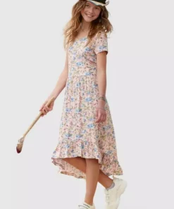 KangaROOS Vokuhila-Kleid mit V-Ausschnitt