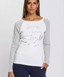 KangaROOS Longsleeve mit Metallic-Print vorne Marine-blau, Schwarz-grau-meliert, Wei&szlig;-hellgrau-meliert, Beere -KangaROOS Verkaufsladen 82249940 ee35 5cb1 97a8 c5e346b6242b