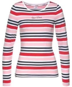 KangaROOS Langarmshirt im tollen Streifen-Design und Logo-Druck - NEUE KOLLEKTION Marine-petrol-coral-weiß, Rot-rosa-marine-weiß -KangaROOS Verkaufsladen 827a69b2 b4de 57c5 be53 e361b92ce5c6