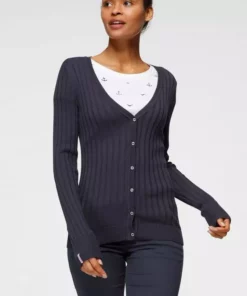 KangaROOS Strickjacke in breit geripptem Feinstrick unf Markennamen auf dem Arm - NEUE KOLLEKTION Marine, Schwarz, Rosa -KangaROOS Verkaufsladen 838fa9d9 8a13 5c88 90ca 4f16ac95dd2f