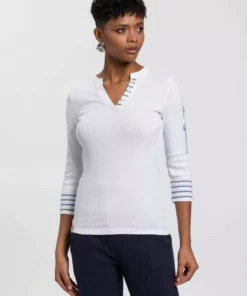 KangaROOS 3/4-Arm-Shirt mit großem Markenschriftzug am Arm Weiß-blau, Schwarz-weiß, Marine-weiß 14 KangaROOS 3/4-Arm-Shirt mit großem Markenschriftzug am Arm Weiß-blau, Schwarz-weiß, Marine-weiß -KangaROOS Verkaufsladen 85446e4b b109 5031 9952 155374f6cf0a