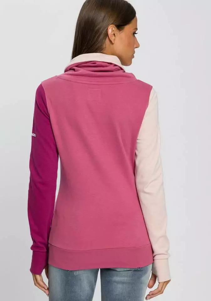 KangaROOS Sweatshirt mit kontrastfarbenen Ärmeln im neuen Colour-Blocking-Design - NEUE KOLLEKTION Weiß-schwarz-hellgrau, Beere 2 KangaROOS Sweatshirt mit kontrastfarbenen Ärmeln im neuen Colour-Blocking-Design - NEUE KOLLEKTION Weiß-schwarz-hellgrau, Beere – Bild 2