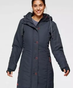 KangaROOS Parka mit großen Knöpfen und zweifarbiger Kordel - NEUE KOLLEKTION Marine, Anthrazit, Schwarz